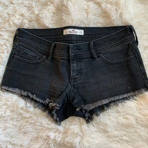 black denim hollister shorts